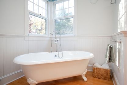 Bathroom, Free Standing Baths, Interior, Wood Texture Flooring