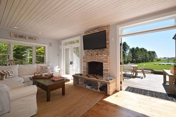 Fireplace, Interior, Living room, Stone Walls, Wood Texture Flooring