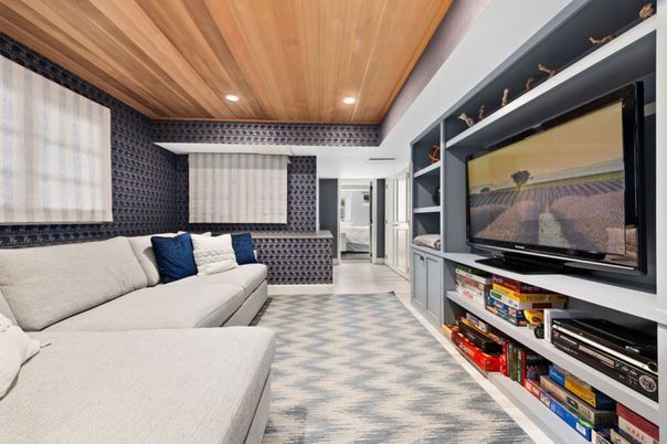 Interior, Living room, Recessed Lighting, Wooden Ceilings