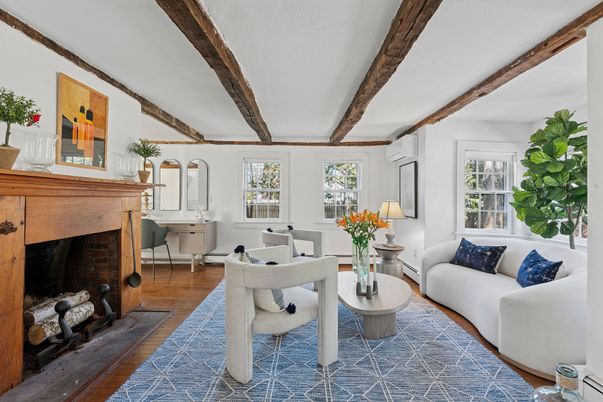 Fireplace, Interior, Living room, Wooden Beams, Wood Texture Flooring
