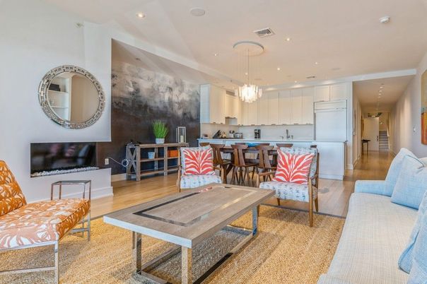 Dining room, Interior, Kitchen, Living room, Pendant Lights, Recessed Lighting, Wood Texture Flooring