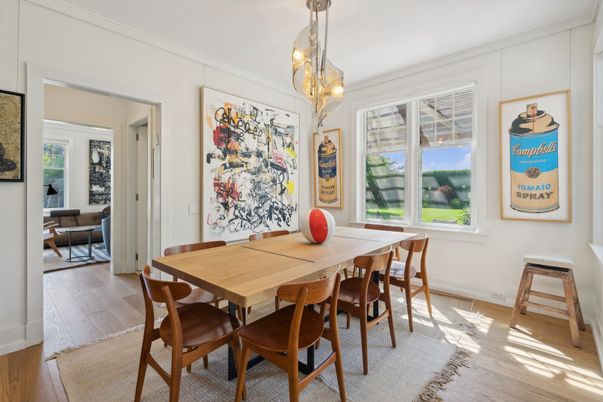 Chandelier, Dining room, Interior, Pendant Lights, Wood Texture Flooring