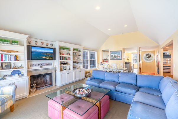 Dining room, Fireplace, Interior, Living room, Recessed Lighting