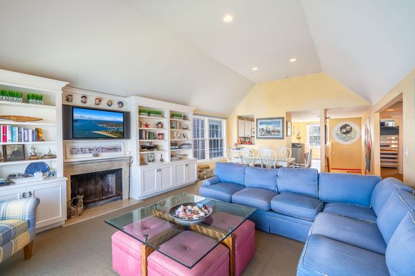 Dining room, Fireplace, Interior, Living room, Recessed Lighting