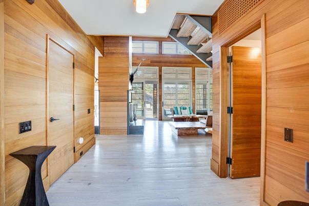 Interior, Living room, Wood Texture Flooring, Wooden Walls