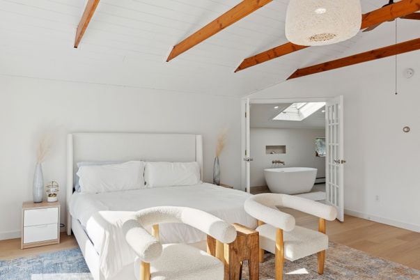 Bedroom, Interior, Wooden Beams, Wood Texture Flooring