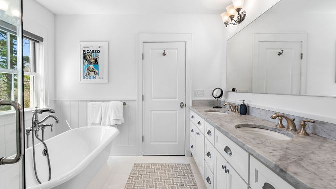 Bathroom, Dual Sink Vanities, Free Standing Baths, Interior