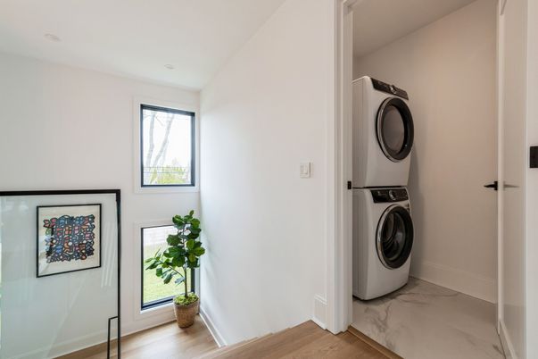 Interior, Marble, Utility Closets, Washer, Wood Texture Flooring