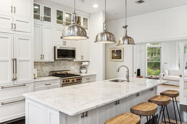 Interior, Kitchen, Pendant Lights, Recessed Lighting, Stainless Steel Appliances