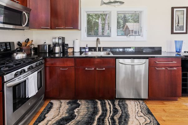 Interior, Kitchen, Stainless Steel Appliances, Wood Texture Flooring