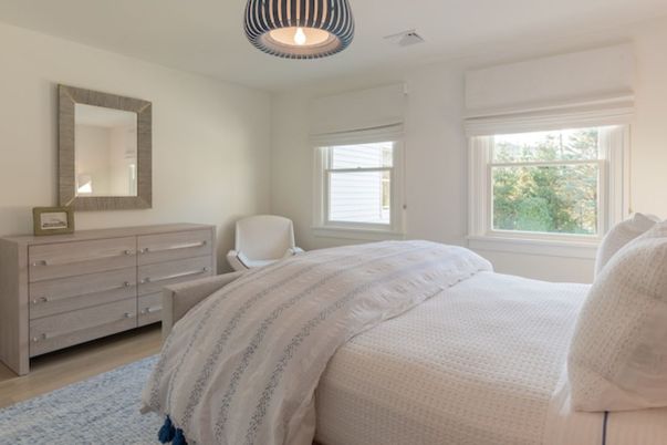 Bedroom, Interior, Pendant Lights, Wood Texture Flooring