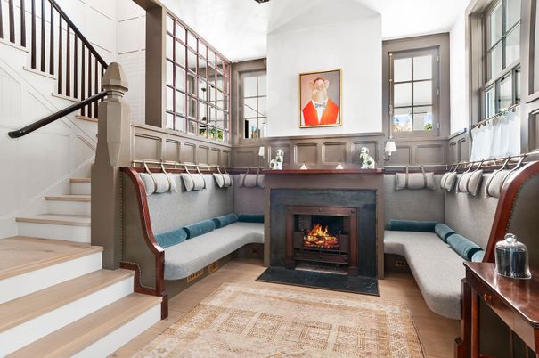 Fireplace, Interior, Wood Texture Flooring