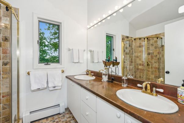 Bathroom, Dual Sink Vanities, Glass Shower, Interior