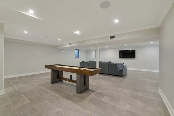 Billiard Table, Game Room, Interior, Living room, Recessed Lighting