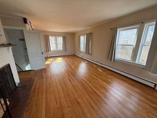 Empty room, Fireplace, Interior, Wood Texture Flooring