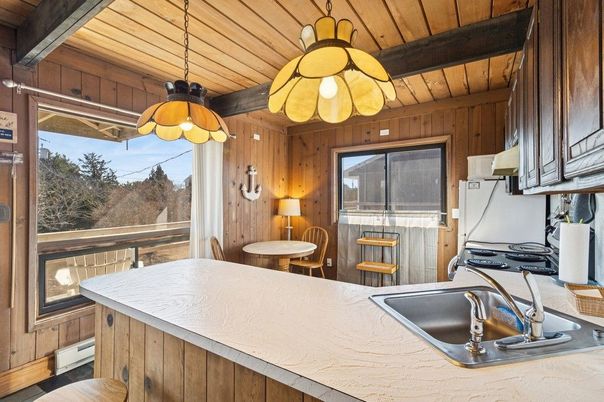 Interior, Kitchen, Pendant Lights, Wooden Beams, Wooden Ceilings, Wooden Walls