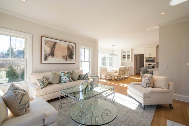 Dining room, Interior, Kitchen, Living room, Pendant Lights, Recessed Lighting, Stainless Steel Appliances, Wood Texture Flooring