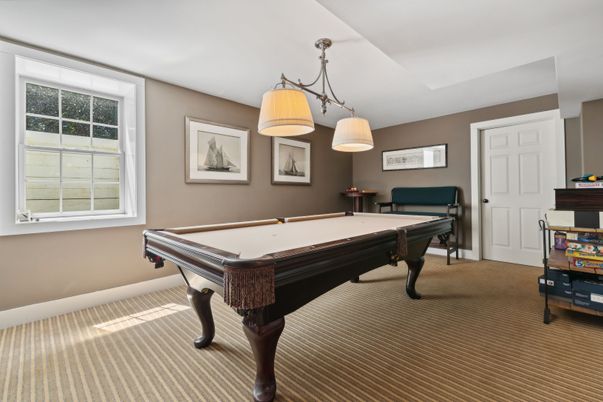 Billiard Table, Game Room, Interior, Pendant Lights