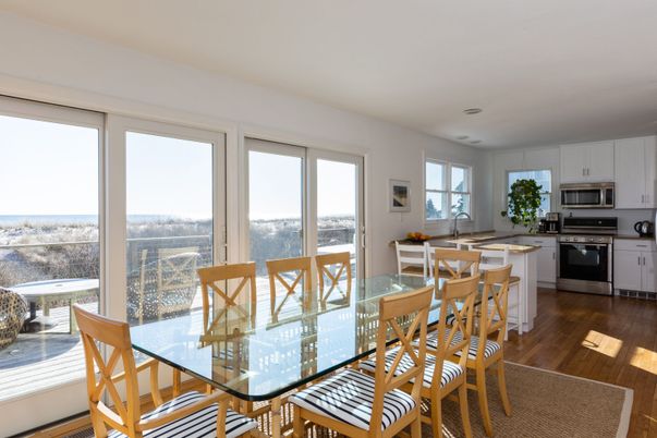 Dining room, Interior, Kitchen, Stainless Steel Appliances, Wood Texture Flooring