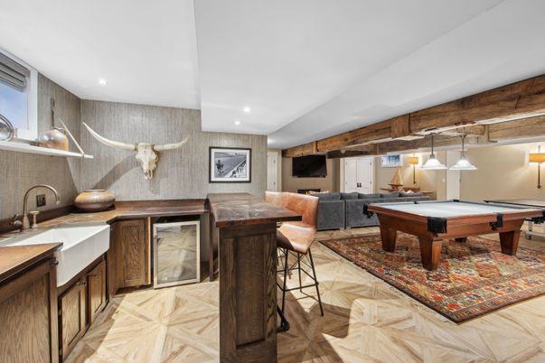 Billiard Table, Game Room, Interior, Pendant Lights, Recessed Lighting