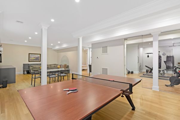 Fitness Equipment, Game Room, Interior, Recessed Lighting, Wood Texture Flooring