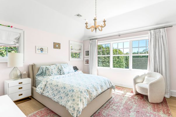 Bedroom, Chandelier, Interior, Wood Texture Flooring