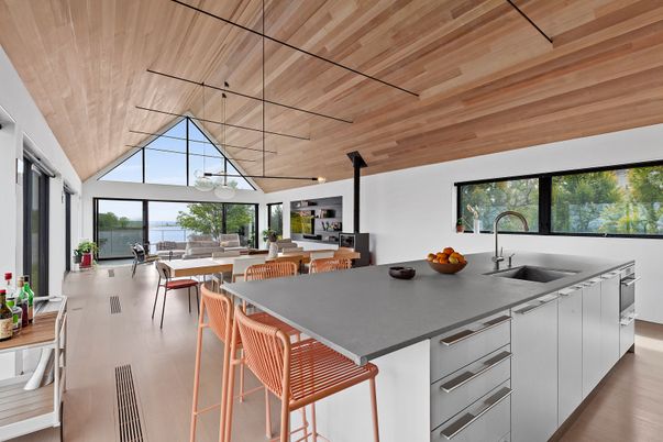 Dining room, Interior, Kitchen, Wooden Ceilings, Wood Texture Flooring