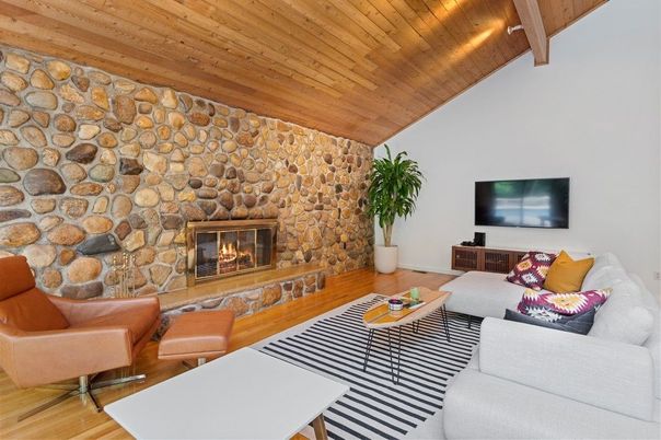 Fireplace, Interior, Living room, Stone Walls, Wooden Beams, Wooden Ceilings, Wood Texture Flooring