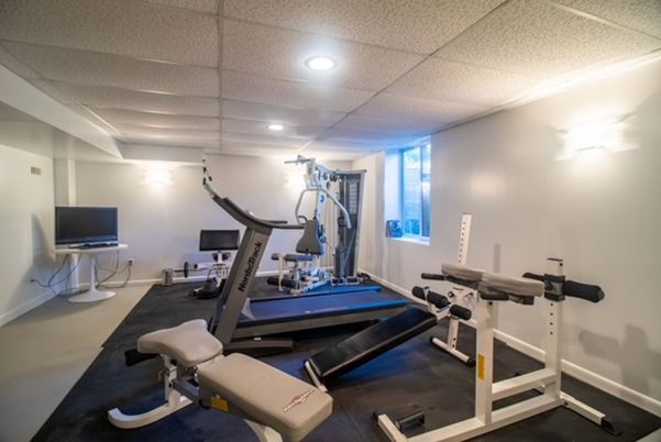 Billiard Table, Fitness Equipment, Game Room, Interior, Recessed Lighting