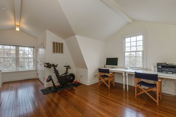 Fitness Equipment, Home Office, Interior, Wood Texture Flooring