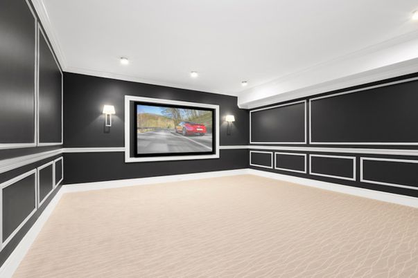 Empty room, Interior, Projection Screen