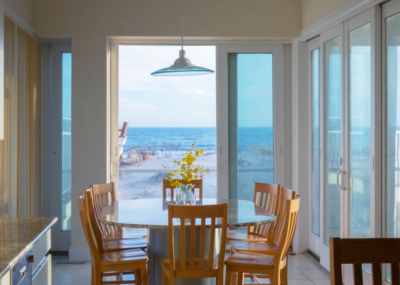 Dining room, Interior, Pendant Lights, Water