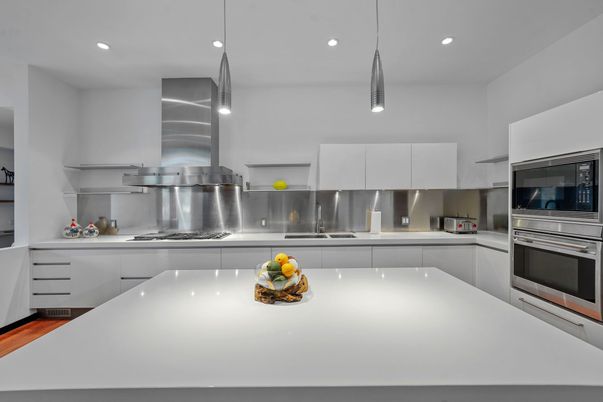 Interior, Kitchen, Pendant Lights, Recessed Lighting, Stainless Steel Appliances