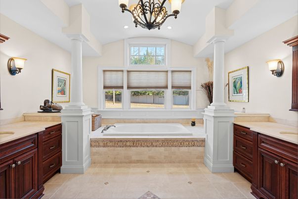 Bathroom, Chandelier, Interior, Recessed Lighting