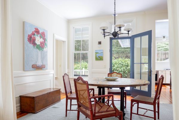 Chandelier, Dining room, Interior, Wood Texture Flooring