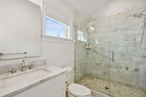 Bathroom, Glass Shower, Interior, Marble Walls