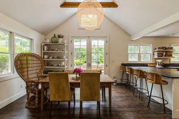 Dining room, Interior, Wooden Beams, Wood Texture Flooring