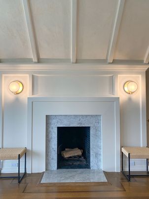 Fireplace, Interior, Wood Texture Flooring