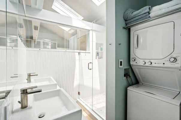 Bathroom, Glass Shower, Interior, Utility Closets, Washer