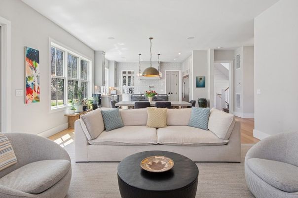 Dining room, Interior, Kitchen, Living room, Pendant Lights, Recessed Lighting, Wood Texture Flooring