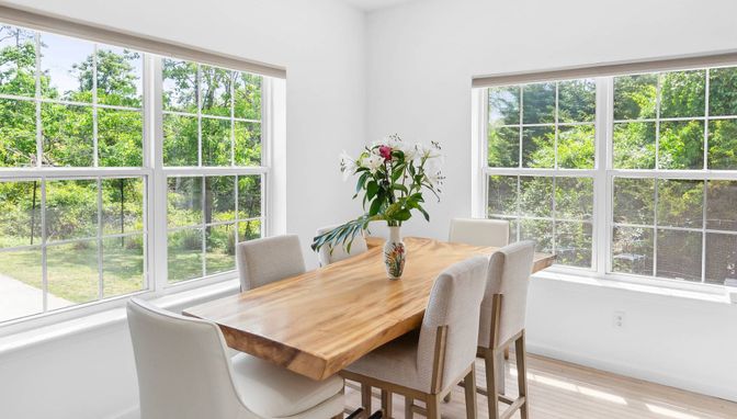 Dining room, Interior, Wood Texture Flooring