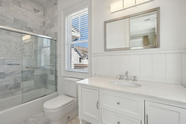 Bathroom, Glass Shower, Interior, Marble Walls