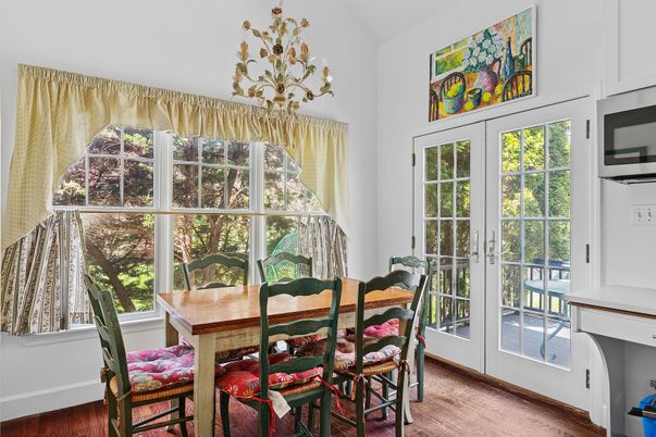 Chandelier, Dining room, Interior, Wood Texture Flooring
