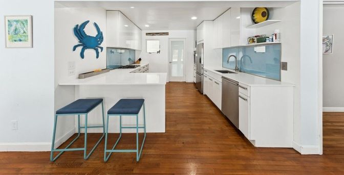 Interior, Kitchen, Recessed Lighting, Wood Texture Flooring