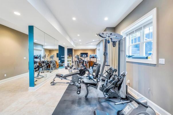 Fitness Equipment, Gym, Interior, Recessed Lighting