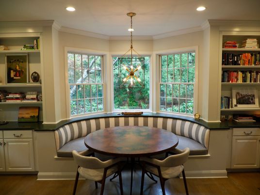 Dining room, Interior, Pendant Lights, Recessed Lighting, Wood Texture Flooring