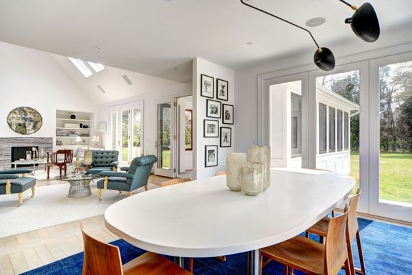 Dining room, Fireplace, Interior, Living room, Wood Texture Flooring