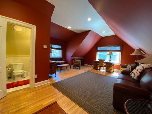 Bathroom, Interior, Recessed Lighting, Wood Texture Flooring