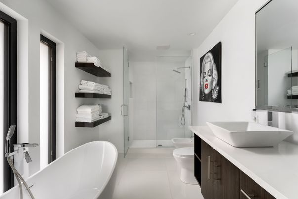 Bathroom, Free Standing Baths, Glass Shower, Interior