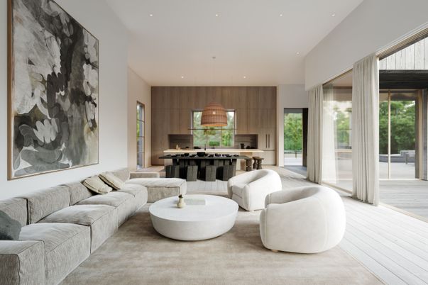 Interior, Kitchen, Living room, Pendant Lights, Recessed Lighting, Stainless Steel Appliances, Wood Texture Flooring
